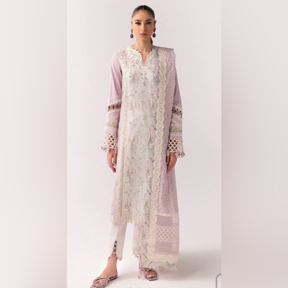 Qalamkar Brand New Lilac 3 piece